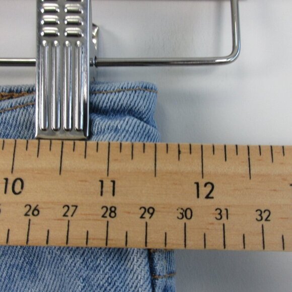 Levi's Ribcage Straight Women's Jeans 24 Blue Raw Hem Light Wash Denim Y2K 628 - Picture 11 of 14